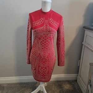 Nice studded red spandex dress barely worn